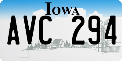 IA license plate AVC294