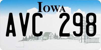 IA license plate AVC298