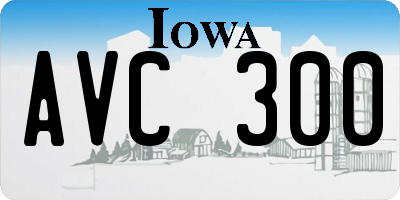 IA license plate AVC300