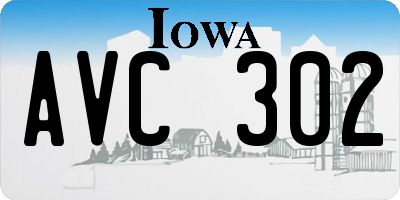 IA license plate AVC302