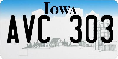 IA license plate AVC303