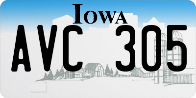IA license plate AVC305