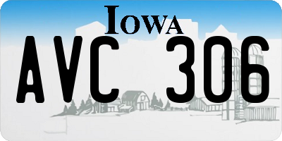 IA license plate AVC306