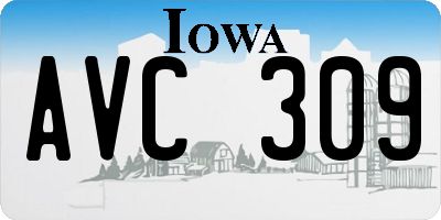 IA license plate AVC309