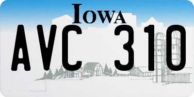 IA license plate AVC310