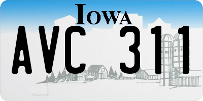 IA license plate AVC311