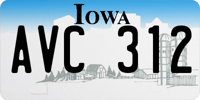 IA license plate AVC312