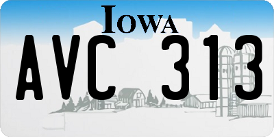 IA license plate AVC313