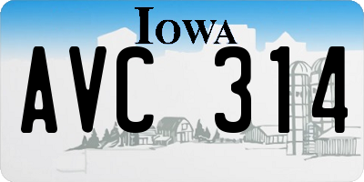 IA license plate AVC314