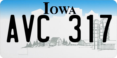 IA license plate AVC317