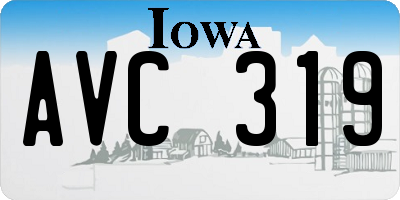 IA license plate AVC319