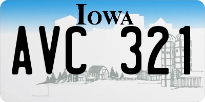 IA license plate AVC321