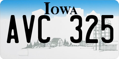 IA license plate AVC325