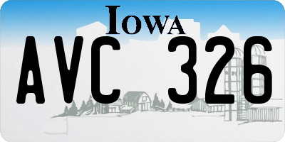 IA license plate AVC326