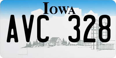 IA license plate AVC328