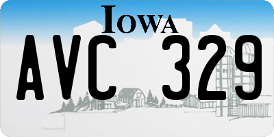 IA license plate AVC329