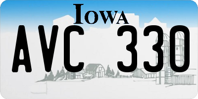 IA license plate AVC330