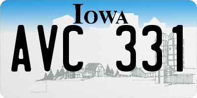 IA license plate AVC331