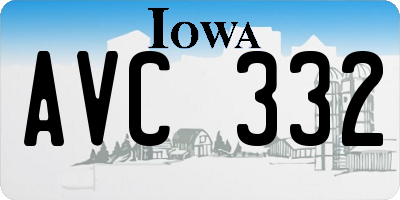 IA license plate AVC332