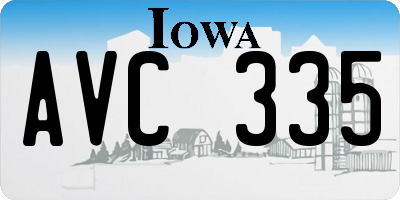 IA license plate AVC335