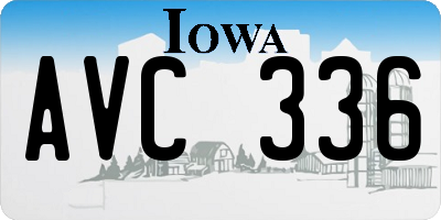 IA license plate AVC336