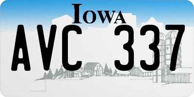 IA license plate AVC337