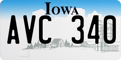 IA license plate AVC340