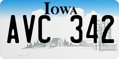 IA license plate AVC342