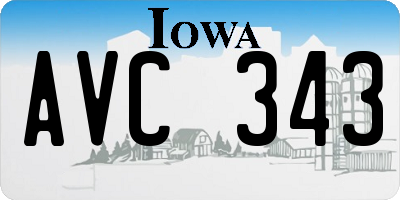 IA license plate AVC343