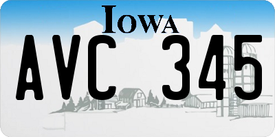 IA license plate AVC345