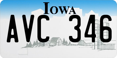 IA license plate AVC346