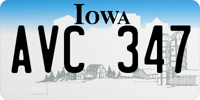 IA license plate AVC347