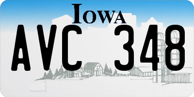 IA license plate AVC348