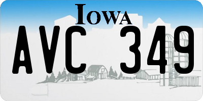 IA license plate AVC349