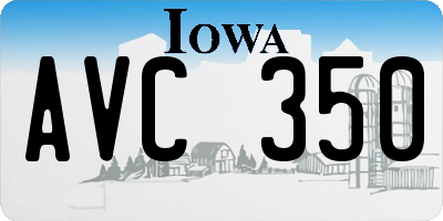 IA license plate AVC350