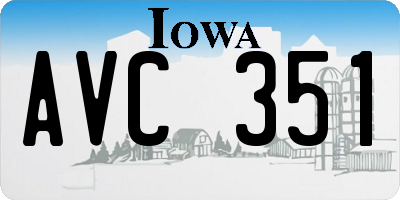 IA license plate AVC351