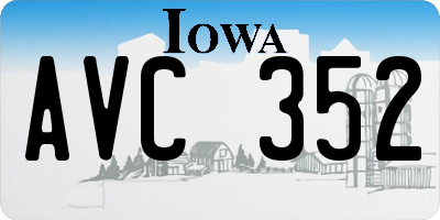 IA license plate AVC352