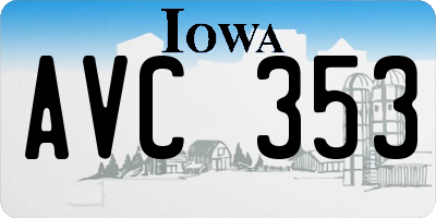 IA license plate AVC353