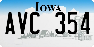 IA license plate AVC354