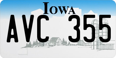 IA license plate AVC355