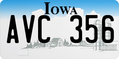 IA license plate AVC356