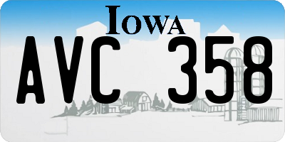 IA license plate AVC358