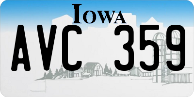 IA license plate AVC359