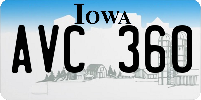 IA license plate AVC360