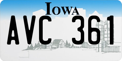 IA license plate AVC361