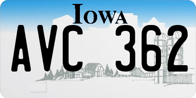 IA license plate AVC362