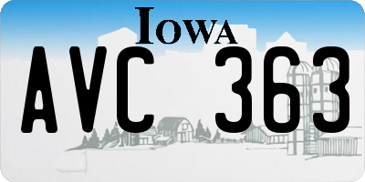 IA license plate AVC363