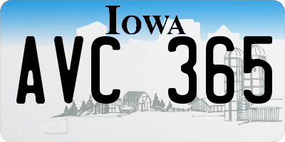 IA license plate AVC365