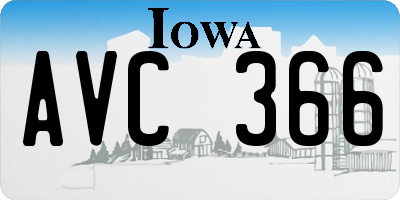 IA license plate AVC366