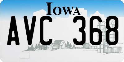 IA license plate AVC368